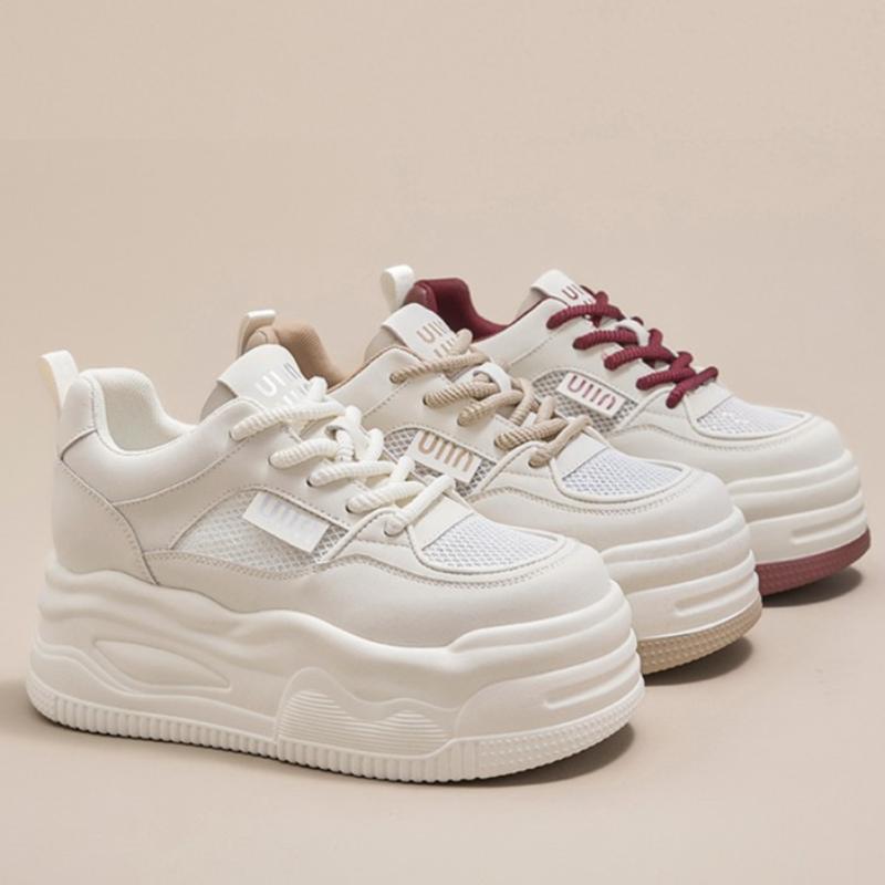 Summer Dad Shoes Women's Casual Shoes 8CM Thick Sole Height Increase White Shoes Breathable All-match Women's Shoes