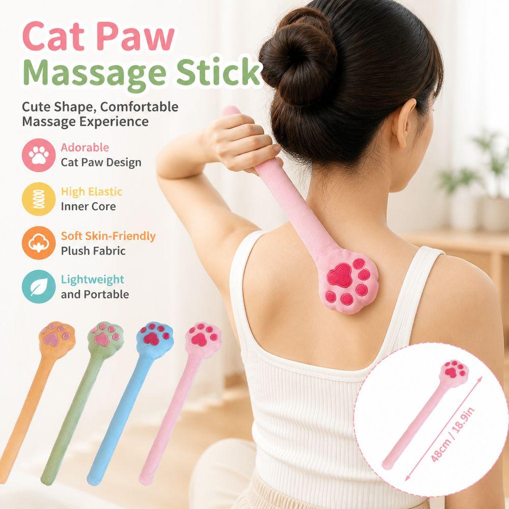 Plush Fabric Massage Pat Cat Paw Shape Latex Massage Stick Cat Paw Massage Stick Body Relaxation