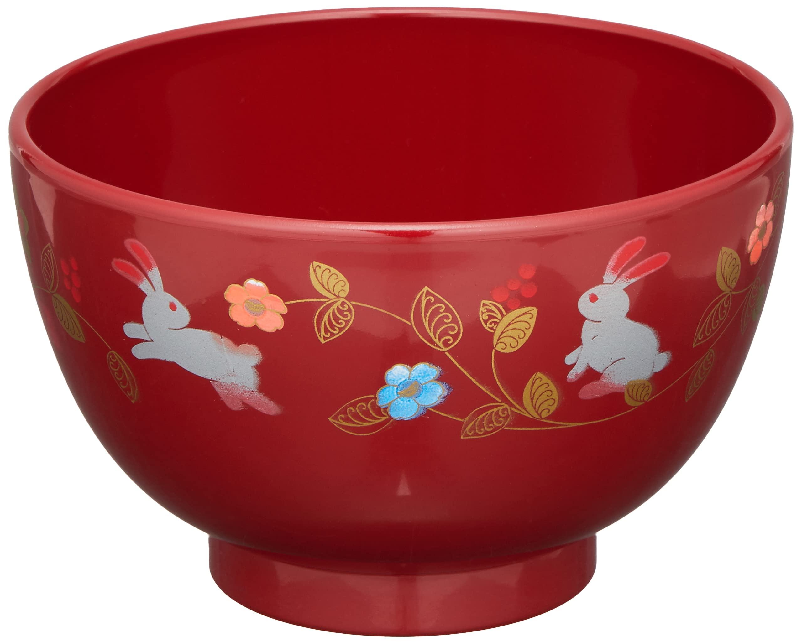 Yamanaka Lacquerware Range Soup Flower Path M15460 Bowl, (Vermilion)