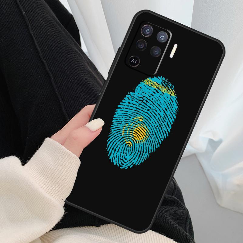 Kazakhstan Flag Case For Oppo A96 A76 A16 A60 A98 A58 A78 A18 A38 A80 A40 A77 A57 A17 A74 A54 A94 A15 A5 Pro