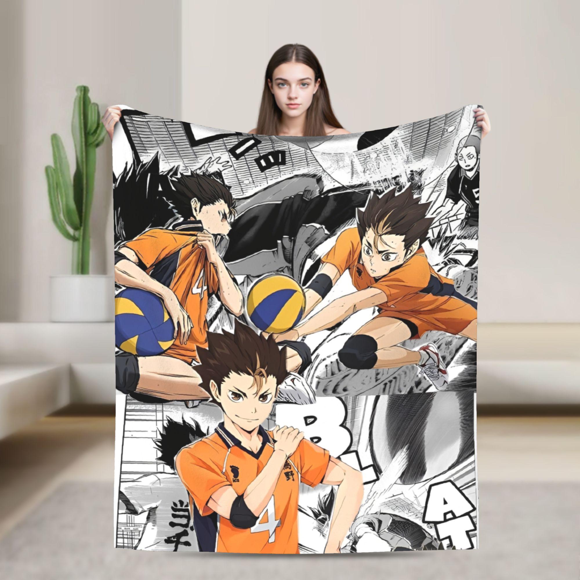 Anime Haikyuu Blanket Plush Throw Blanket Bed Sofa Decoration Lightweight Bedsprea, 75X95CM