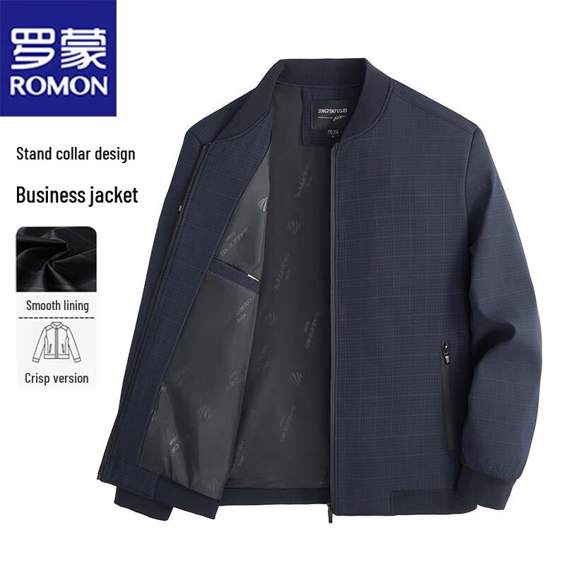 

ROMON Men s Spring/Autumn Business Casual Baseball Collar Jacket 3XL