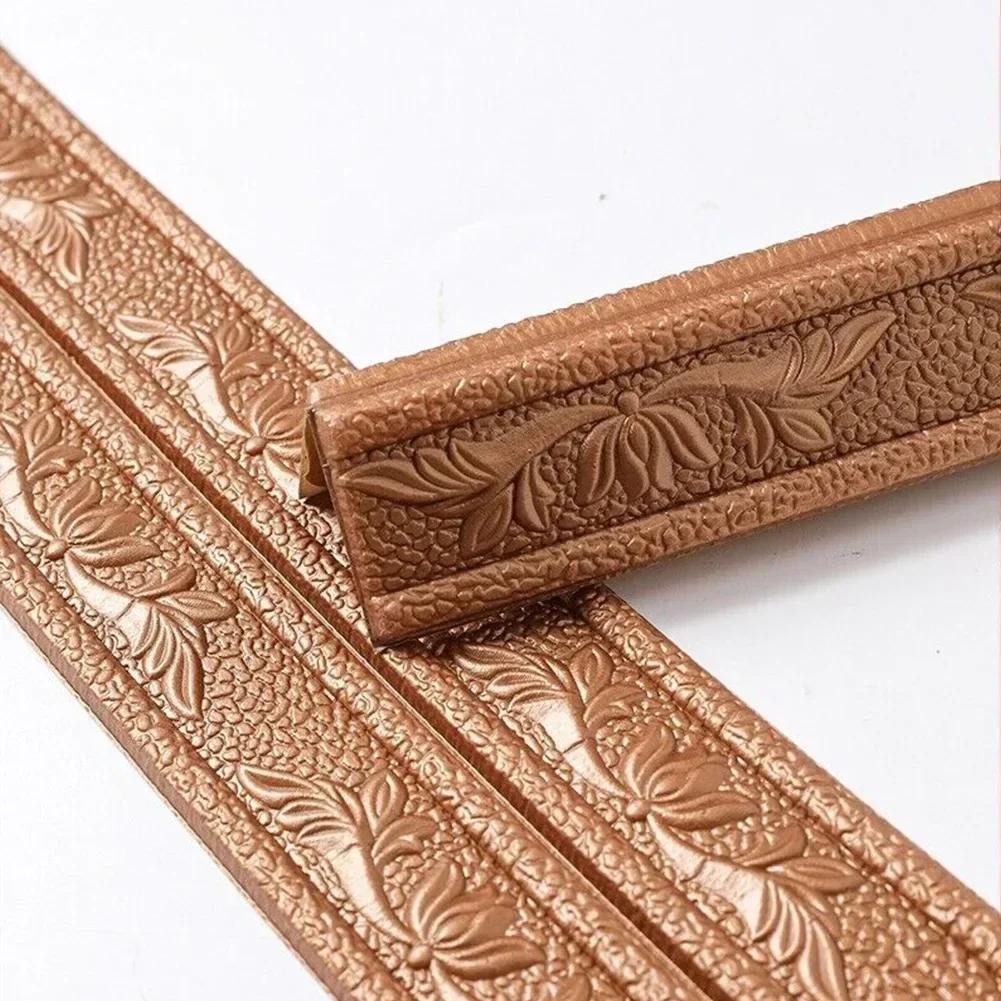 3D pěnové samolepky na okraje stěny 230CM samolepicí vodotěsná základní deska rohová samolepka s linií pasu domácí dekorace