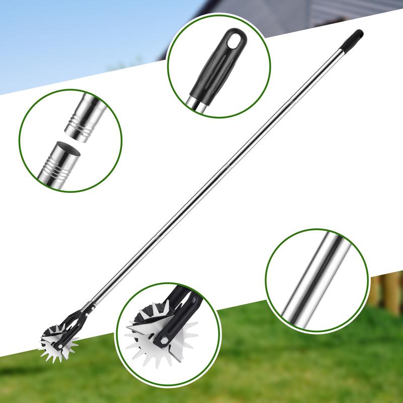 Manual Wheel Rotary Edger Lawn Edger Trimming Grass Weed Edger with Cushion Grip for Garden Sidewalks Driveways and Landscaping