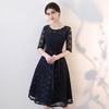 Wedding Bride New Spring Fashion Elegant Temperament Thin Daily Dress Medium and Long Wedding Evening Dress