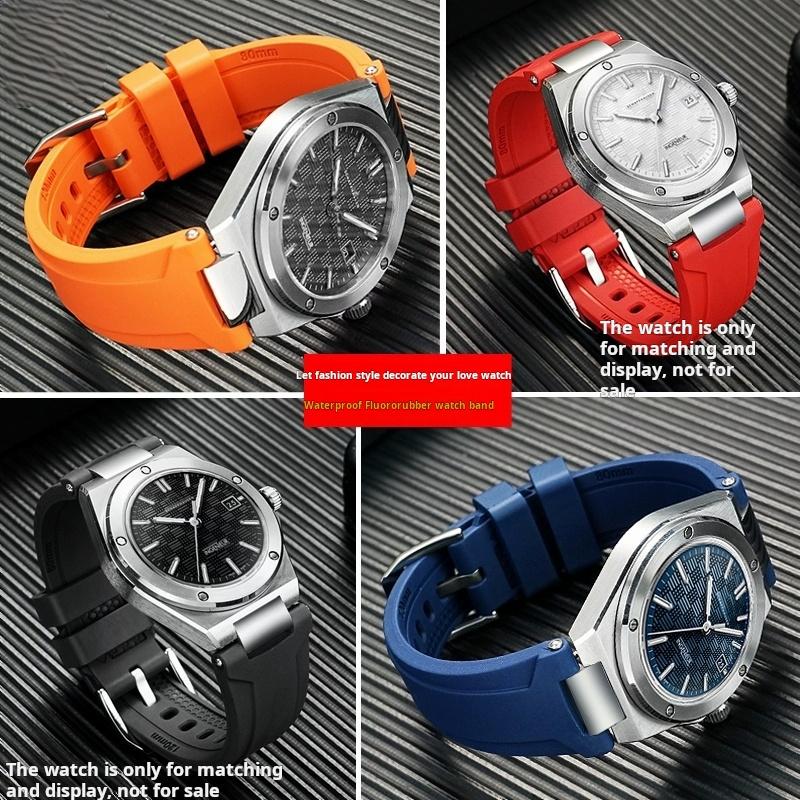 5 barev Fluorogumový řemínek na hodinky Pro IWC Engineer IW328903 IW328901 IW328902 Voděodolný FKM řemínek na hodinky Pánský gumový náramek