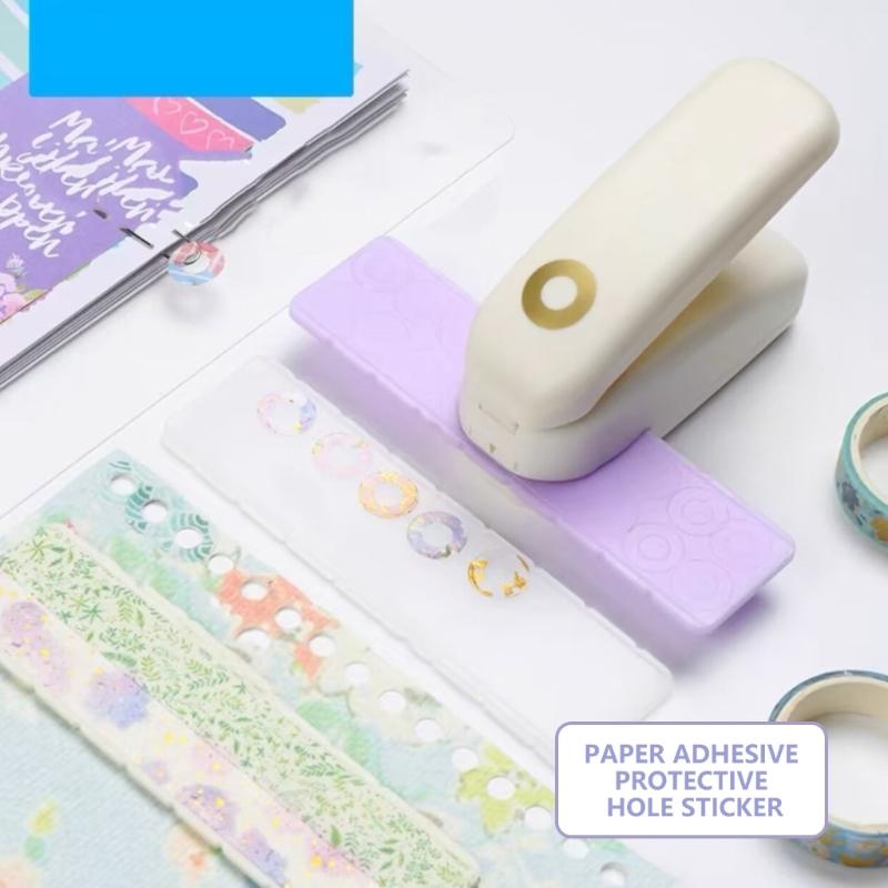 Perfurador de Furos para Fita Perfuradores de Furos para Fita Perfurador para Scrapbooking para Papel de Folha Solta Adesivo de Reforço para Furos Planejador Diário