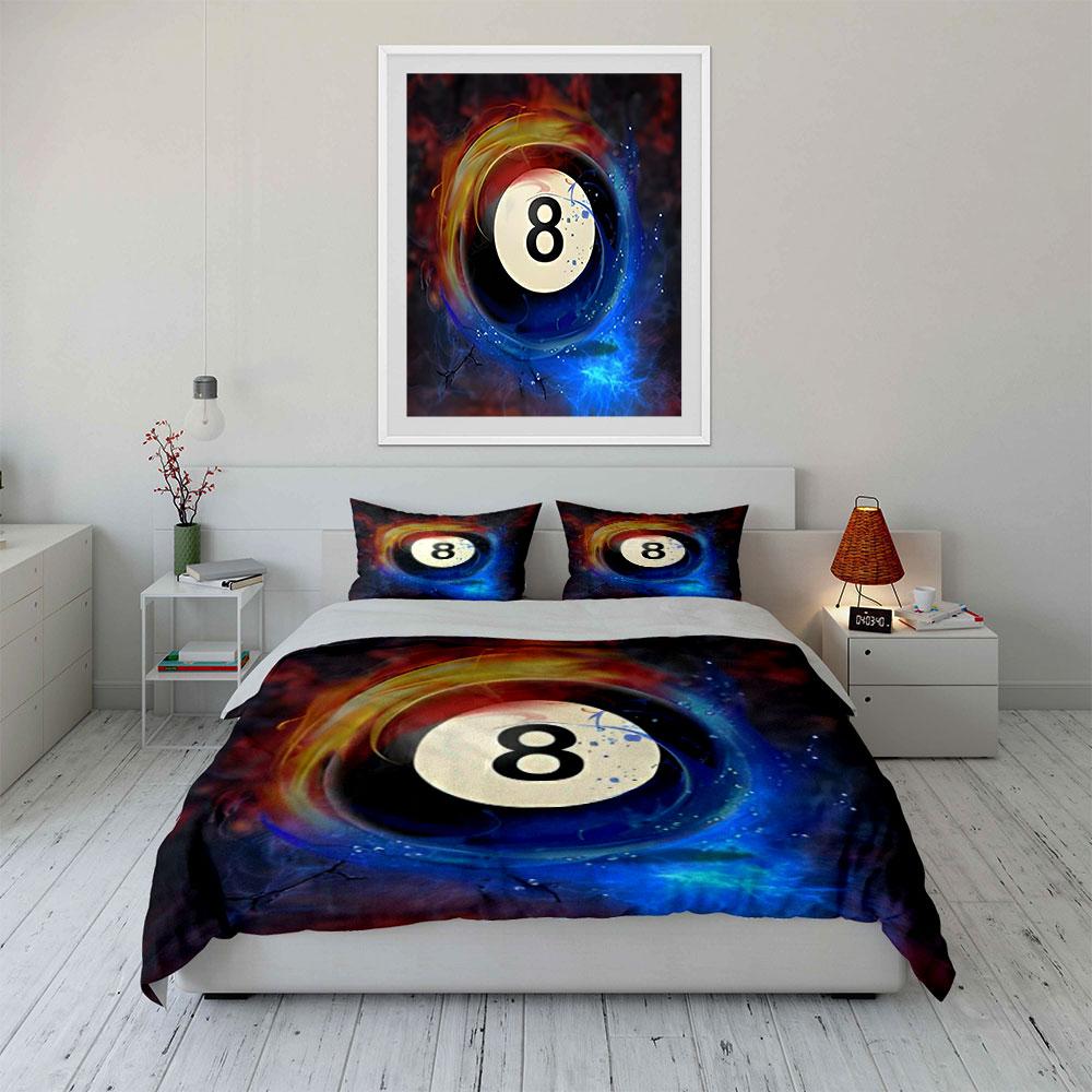 Billiard Ball Eight Swirl. Bedding Sets Duvet Cover Sets Duvet Covers Pillowcases(1 * Duvet Cover 2 * Pillowcases Without Duvet Insert)