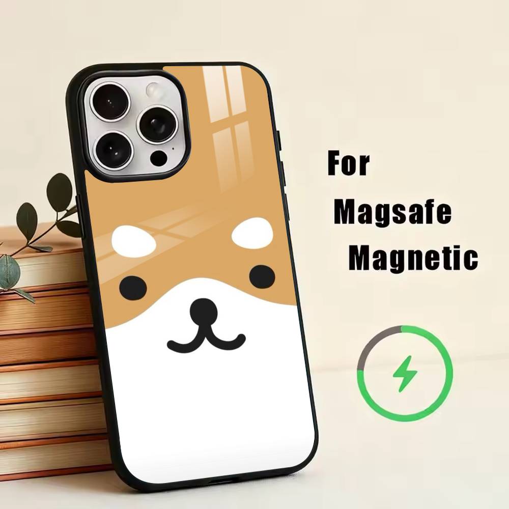 

Cute cartoon Shiba Inu Phone Case For iPhone17,16,15,14,13,12,11 Plus,Pro Magnetic with Magsafe Wireless Charging iPhone12PROMAX