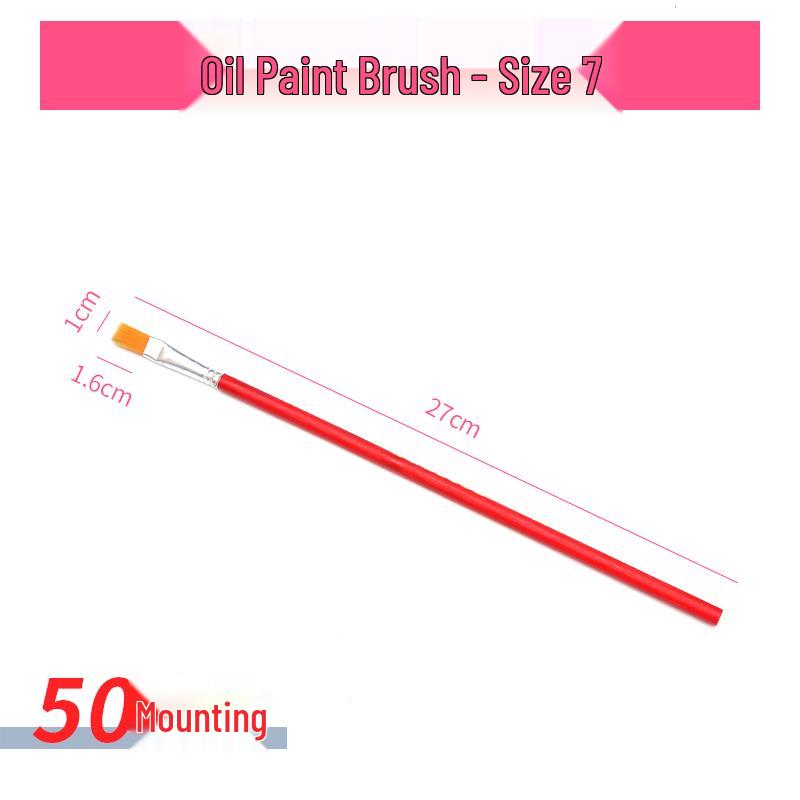 Nylon Flat Paintbrush Set for Oil, Gouache, Watercolor & Calligraphy