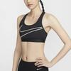 Nike Swoosh Medium-Support Logo Print Casual Comfortable Sports Bra Women Underwear Gray Black HJ8132-045