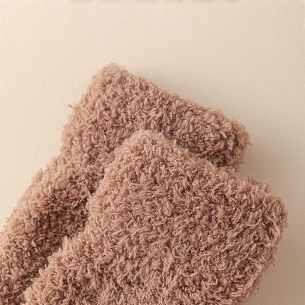 Mid Tube Five Toe Fleece Socks Winter Floor Socks Women Five Toe Plush Socks For Female Men