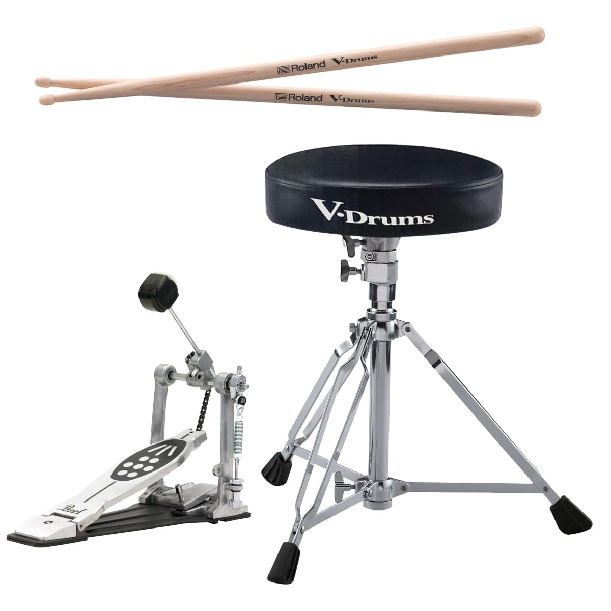 

Комплект барабанных палочек и педалей бас-бочки PEARL Roland/DAP-2X + стул P-920,