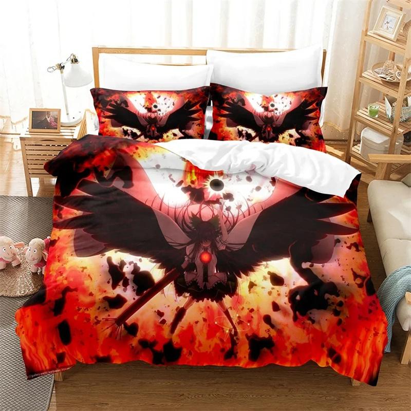 3D Printed Anime Fire Force Bedding Set,Kid Girls Boys Adult Single Twin Queen Size,Duvet Cover Pillowcase Bedding