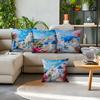 Greece Santorini Scenery Cushions Pillowcase Cushion Cover Throw Pillow Sofa Decoration Pillowcover Home Car Sofa Decor