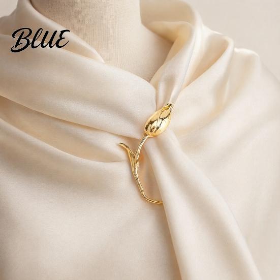 Flower Accessory Brooch Pin for Women Tulip with Safety Wedding
