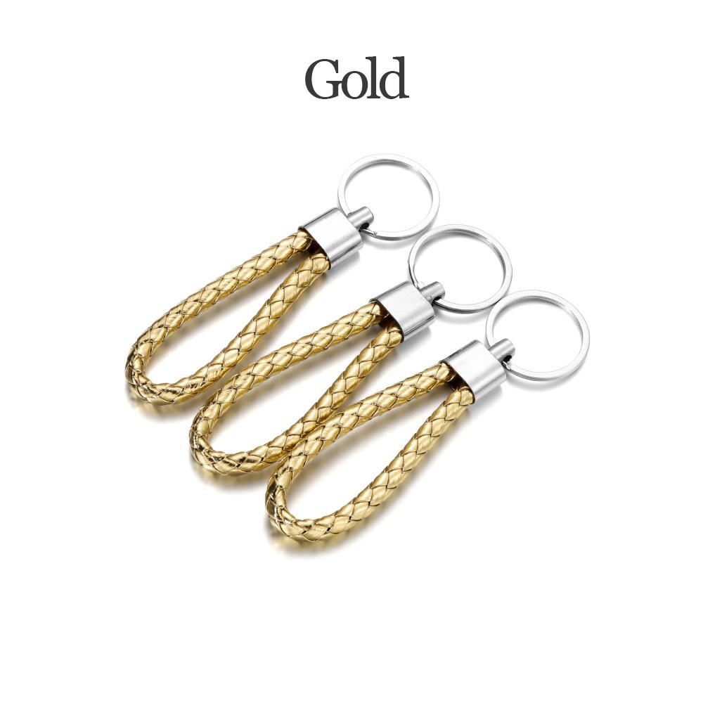 5Pcs/Pack PU Leather Braided Woven Rope Keychain DIY Bag Pendant Key Chain Holder Car Keyring Simple Multiuse Key Holder Gifts
