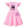 Kpop Demon Hunters Girl Short Sleeve Sleep Dress With Ruffle Hem For Kids Bedroom Wear