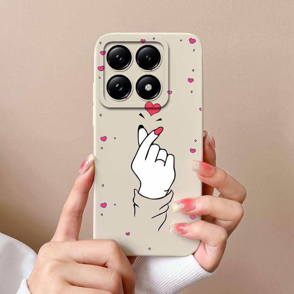 Cover For Xiaomi 14T 5G Case Fashion Love Heart Pattern Funda Shockproof Soft Silicone Phone Bags For Xiaomi 14T Pro Bumper Capa