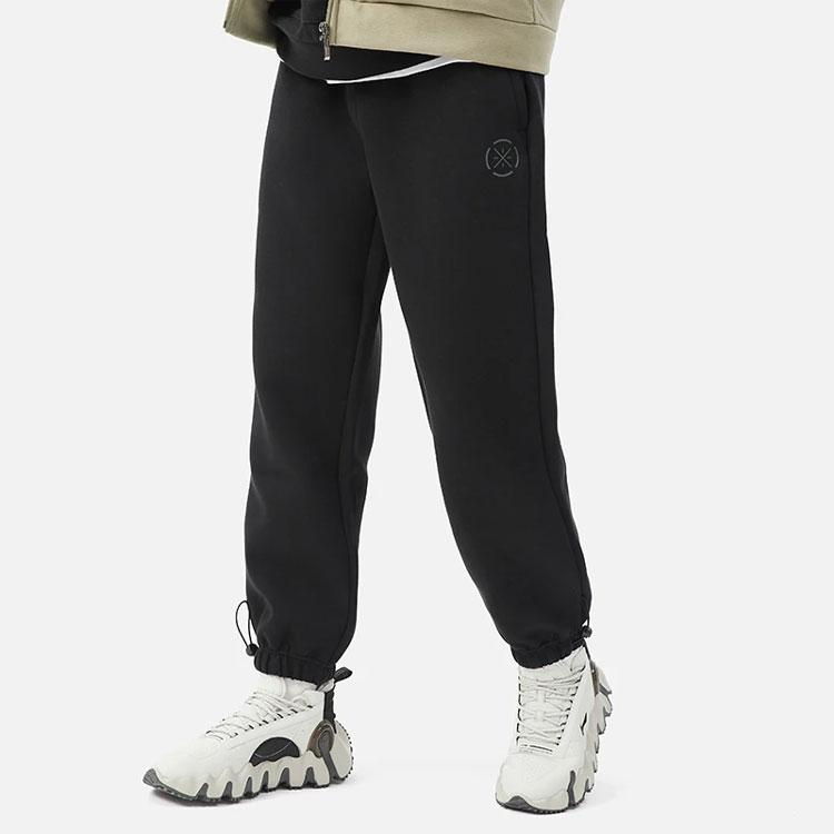 Li Ning Wade Series Reflective Logo Loose Fit Cuffed Knit Sports Pants Men Bottoms Black AKLS165-2