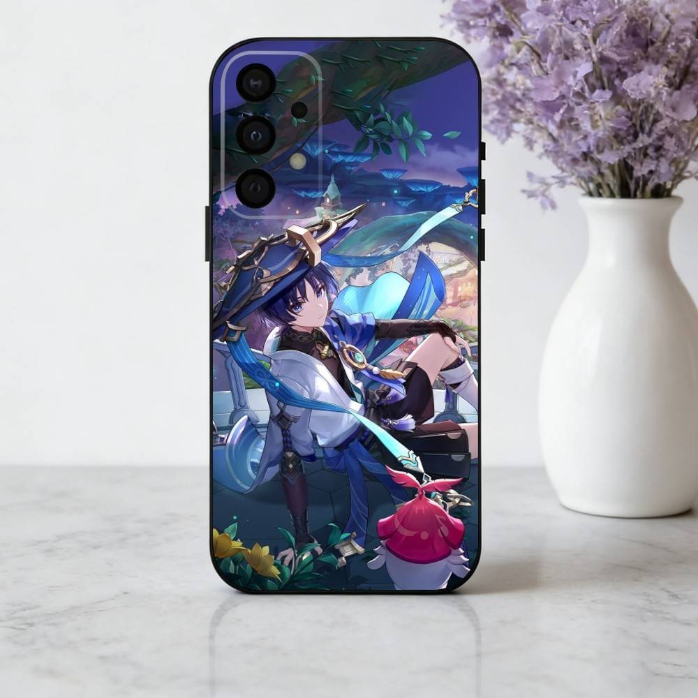 S-Scaramouches G-Genshin I-Impact-T phone Case For Samsung Galaxy A73,A72,A71,A70,A53,A52,A51,Others Soft Black Shell