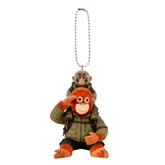 Брелок Обезьянка Милая Обезьянка Акриловый Шарм 2D Обезьянка Держит Плюшевую Игрушку Подвеска для Рюкзака Сумки Ключей Автомобиля 6