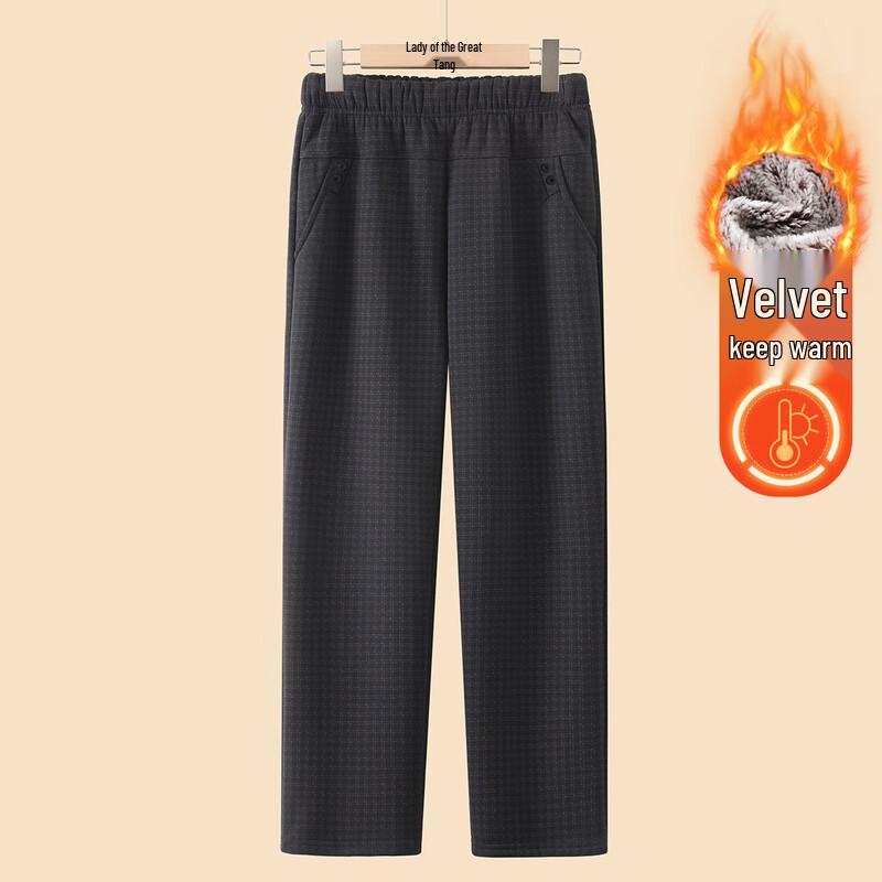 YUZHAOLIN Women s Fleece-Lined Casual Straight-Leg Pants XL (Recommended 95-105 jin)