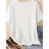 V-neck short-sleeved T-shirt for women, Christmas reindeer, Christmas hat, printed loose top, casual and versatile