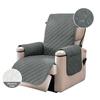 Reversible Quilted Recliner Cover Waterproof Nonslip Chair Slipcovers with Elastic Straps and Pockets for Living Room Pets Kids