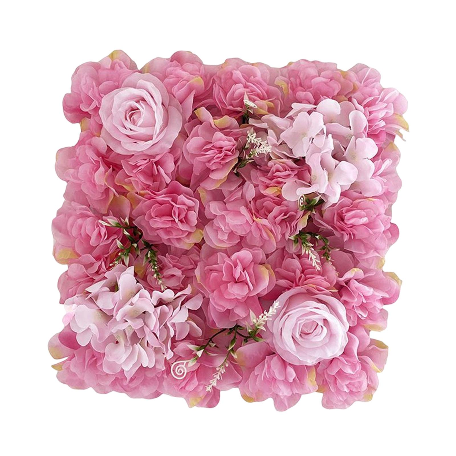 

Artificial Flower Wall Panel Rose Photo Background for Wedding Valentines Day Indoor Decoration темно-розовый