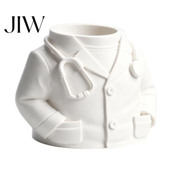 Unique Work Desk Ornament Doctor Nurse Shape Pen Holder, 3D Print Resin Stationery Organizer, Stethoscope Decoration with Weighted Base, Large