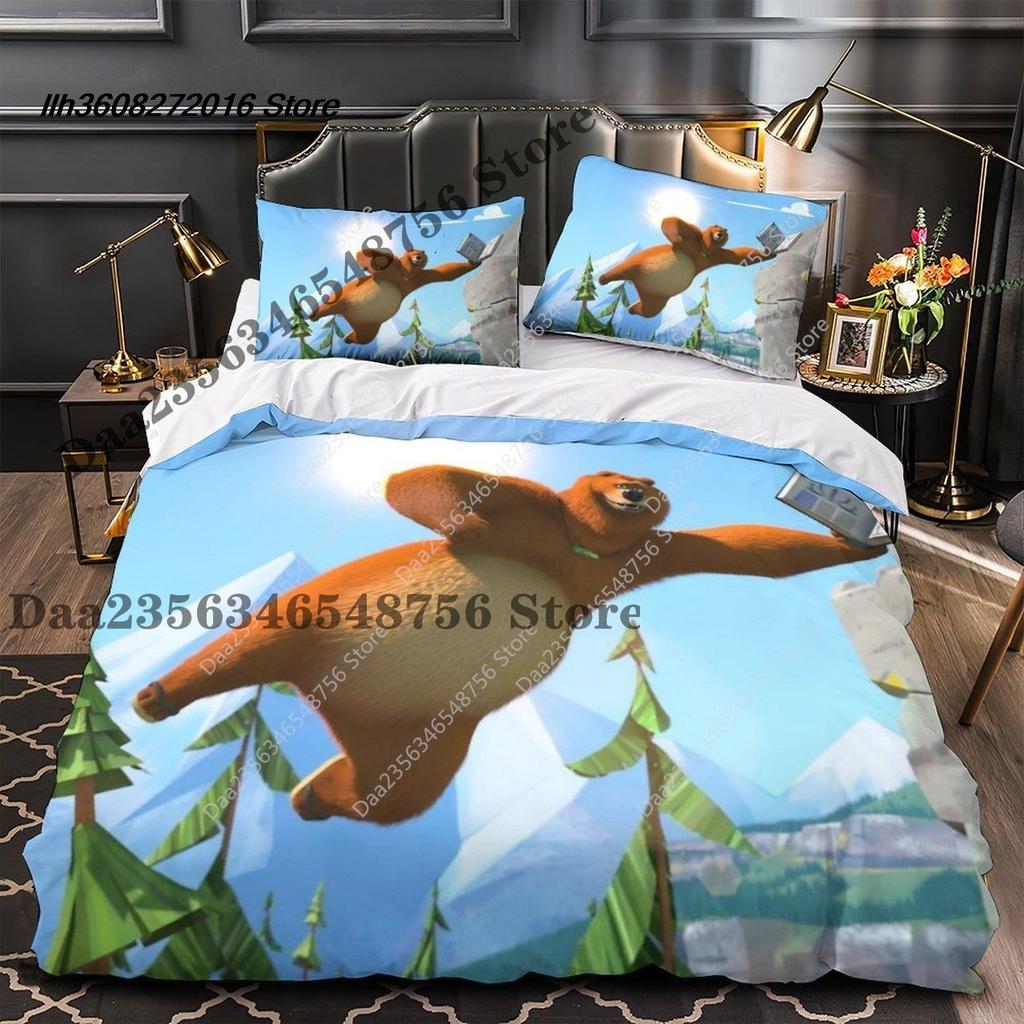 Neues Grizzy und die Lemminge Bettwäscheset Einzelbett Twin Full Dreiteiliges Set Bettwäscheset Aldult Kinder Schlafzimmer Bettbezug Sets 3D Ani