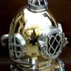 US Navy Taucherhelm, Glänzender Mark V Marine Scuba Taucherhelm 45,72 cm, Tiefsee Marinehelm Dekorative Nachbildung