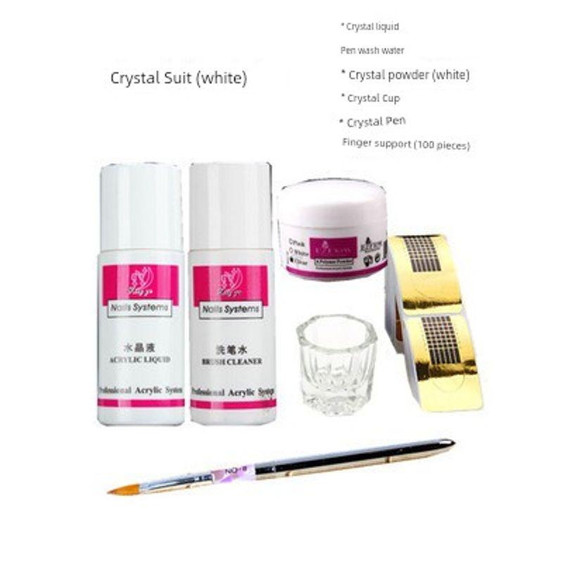 

Crystal Pen Paper Cups Sculpture Colored Acrylic Powder Stick-on Crystals Manicure Implement Crystal powder Suit (white)
