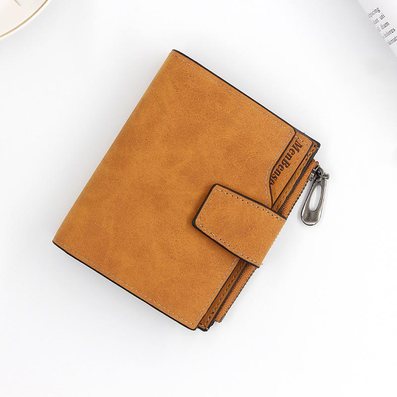 New Women's Large-Capacity Frosted Leather Wallet with Zipper, Buckle, and Multi-Card Slots