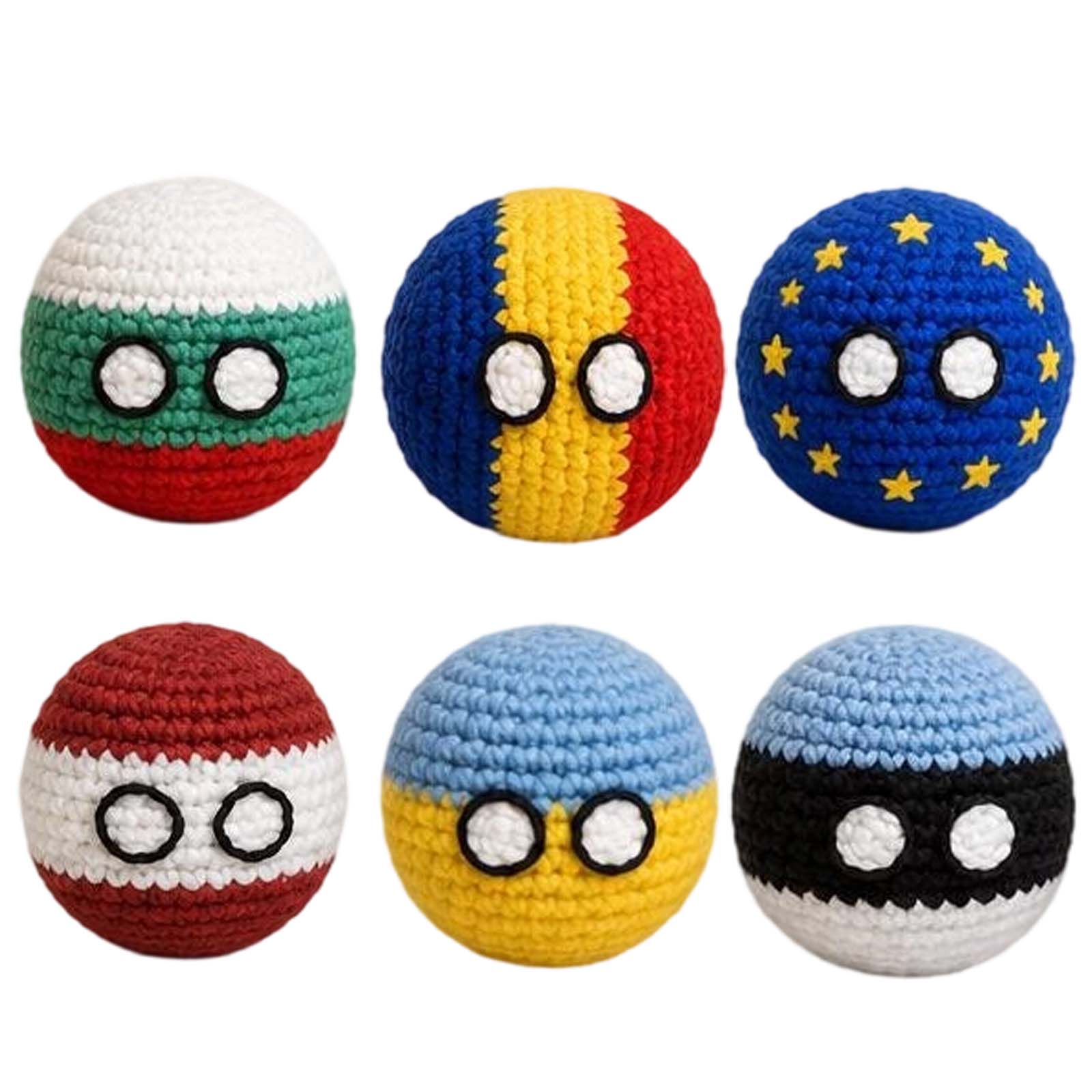 Outdoor Bean Bag Toss Game Set 6 Pieces Crochet Style Soft Filled Balls for Yard Lawn Backyard Activities and Family Fun One Size
