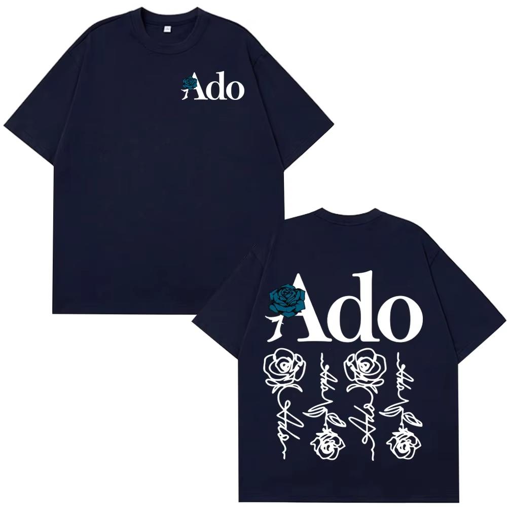 Ado Blue Rose 2025 World Tour Hibana T Shirts Men Women Fashion T-shirt Short-sleeved Aesthetic Trendy Casual Loose T-shirt Tops