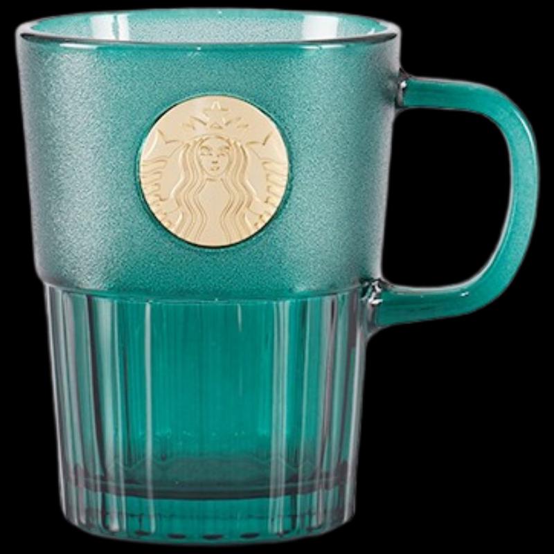Starbucks Dark Green Goddess Glass Mug