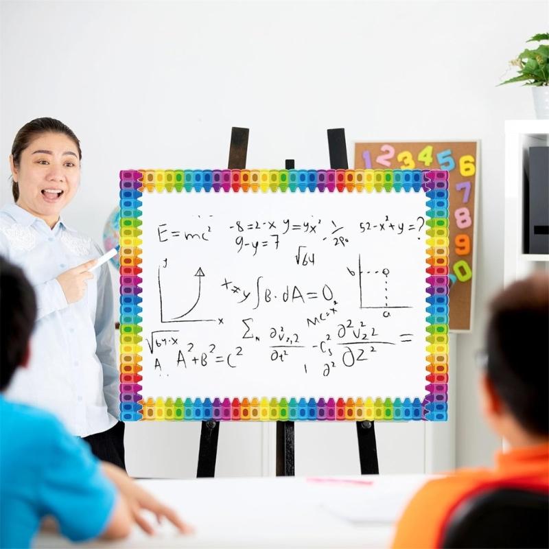 Pencil Pattern Border Trim Wall Sticker 25.9ft Long Bulletin Board Border Sticker for Chalkboard Notice Board Decoration