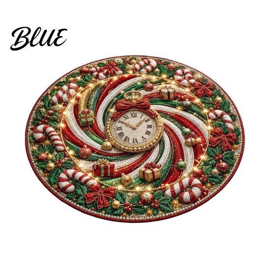 Decorative Holiday Floor Covering Round Christmas 3D Rug Optical Illusion Area Santa Gnome Rug for Living Room Entrance Pattern Non-slip Mat
