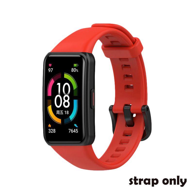 

Exquisite Workmanship Silicone Strap For Honor Band 6 Red