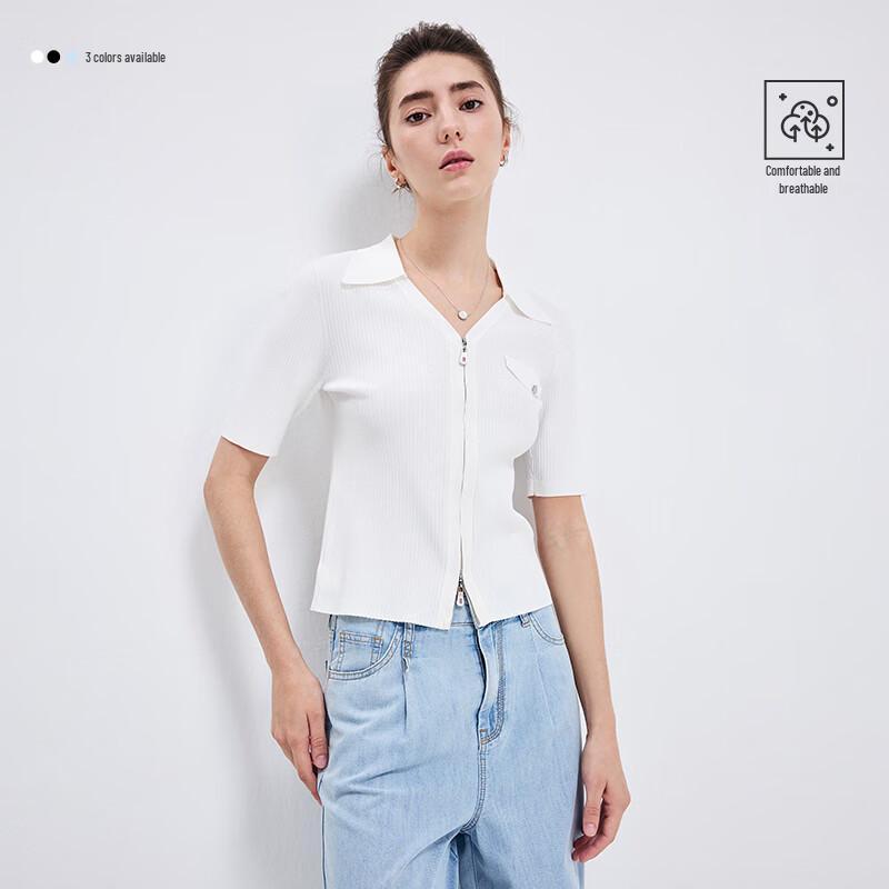 Navigare Women's Slim Fit Short Sleeve Knitted Cardigan