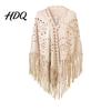 Winter Coat Accessory Women Shawl Hollow Tassels Hem Scarf Color Versatile Warm Fabric Comfortable Wrap Classic