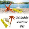 Folding Design Marine Kayak Anchor Kit Aluminum Zinc Zinc Alloy Kayak Anchor Rope Kit  Canoe