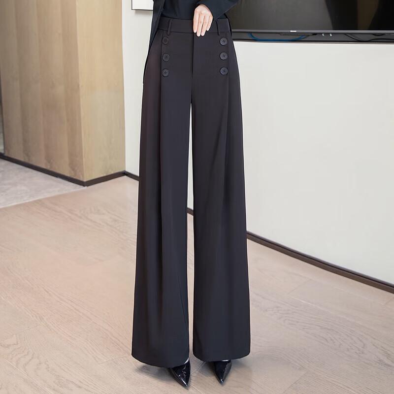 

Women s Drape Slim Wide-Leg Casual Pants M