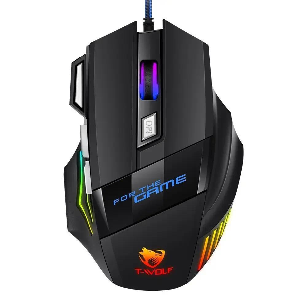 USB Wired Mouse RGB Backlit Ergonomic Game Mice 7D Esports Gaming Mouse Gamer Computer Mouse For PC Desktop Laptop