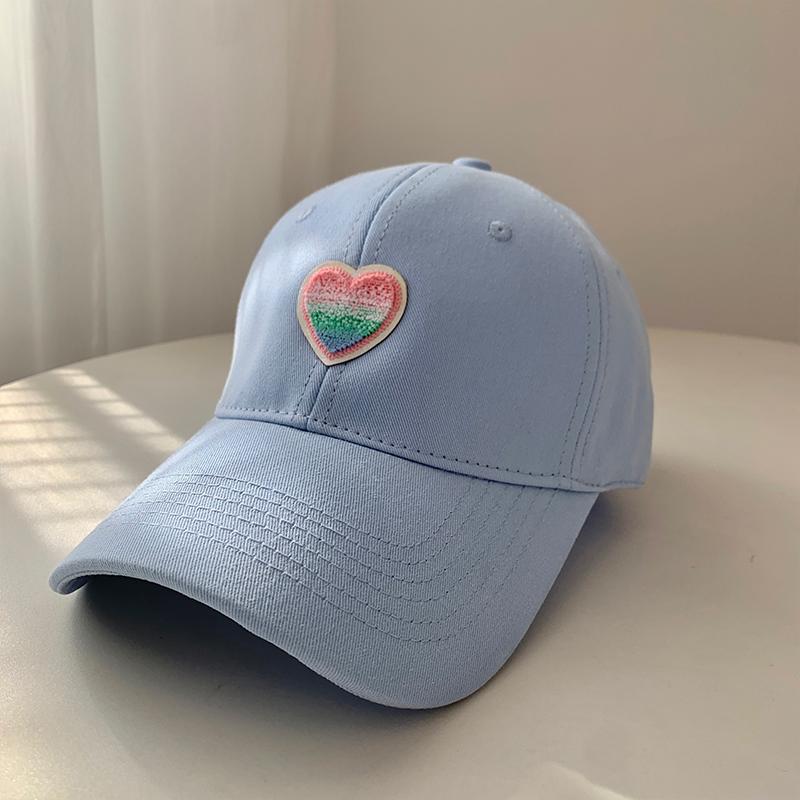 RICYGVM Korean Love Baseball Cap For Women Sunshade Duck Tongue Caps Cotton Solid Color Peaked Hat Girl Outdoor Visors