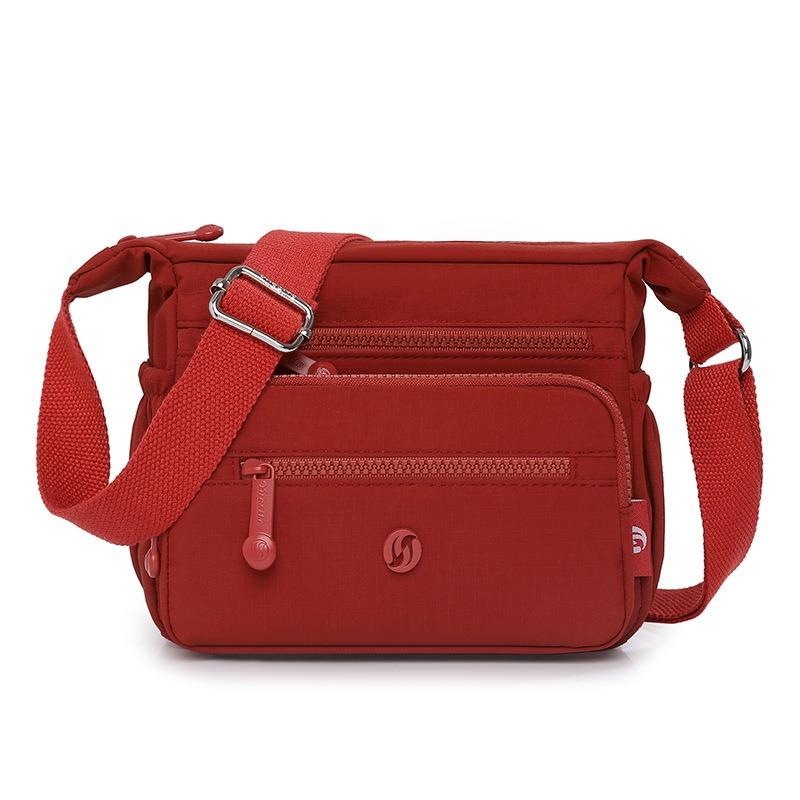 Chinese Women's Bag New Solid Color Lightweight Nylon Bag Small Square Bag Middle-aged Niche Single Shoulder Oblique Span Bag Women