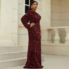 Plus-Size Gown for Curvy Women, Long-Sleeve Mermaid Evening Dress for Weddings, Banquets, and Birthdays, Sexy Evening Gown