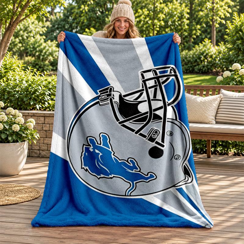 Detroit Lions blanket Flannel Blanket Soft Cozy Plush Throw for Sofa Bed Lightweight Home Decoration Gifts for Christmas various holidays